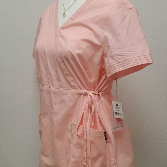 koi Other - Koi Katelyn Mock Wrap Scrub Top Blush M